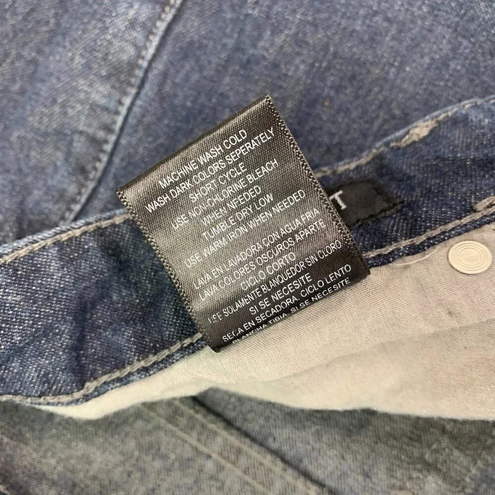 Raw Diamond Jeans Mens 30 x 32 Cotton Slim Fit Dark Wash Distress
